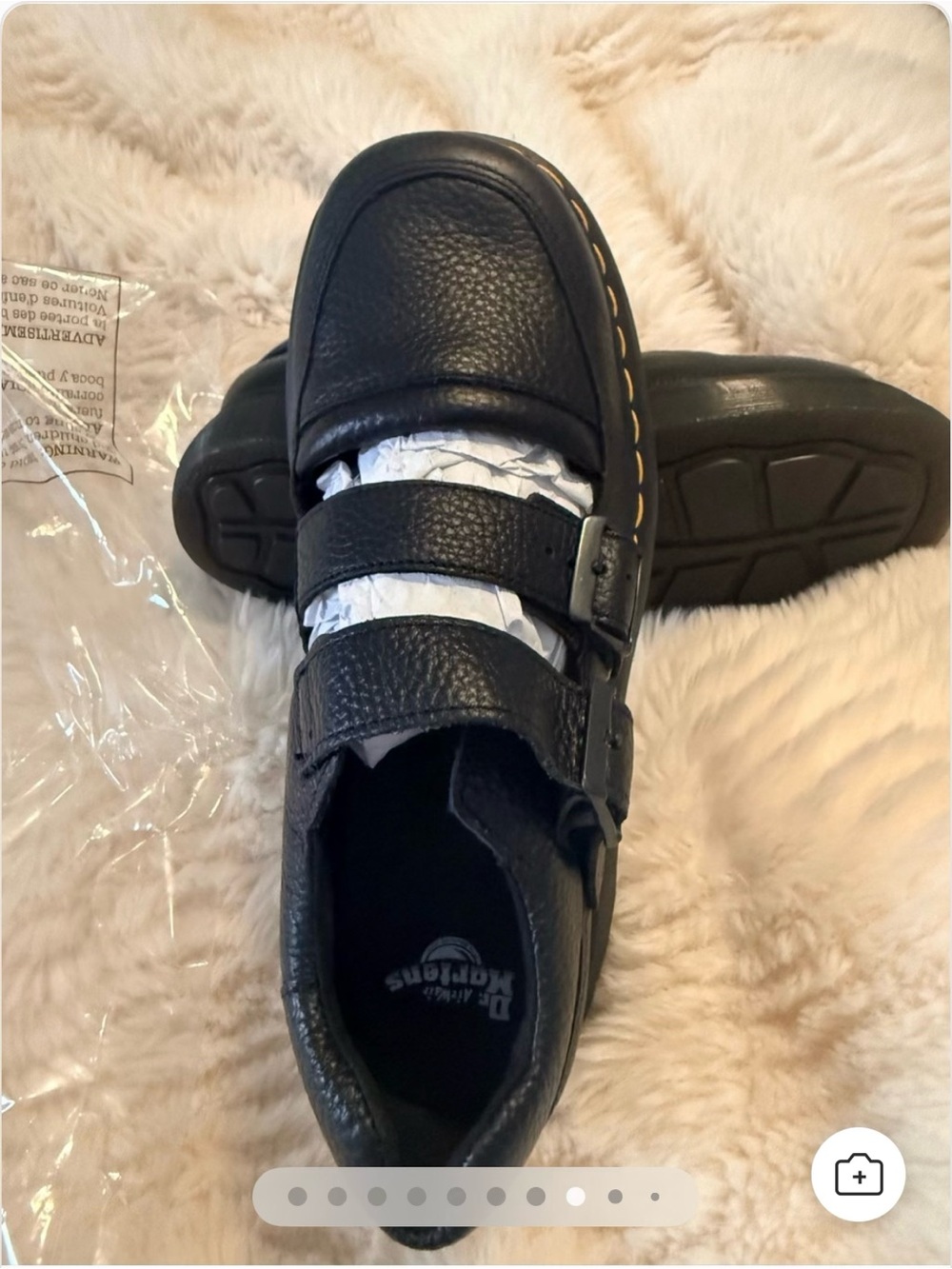 Doc Martins Double Strap Black Mary Jane Platform Leather Sandals - Picture 8 of 12
